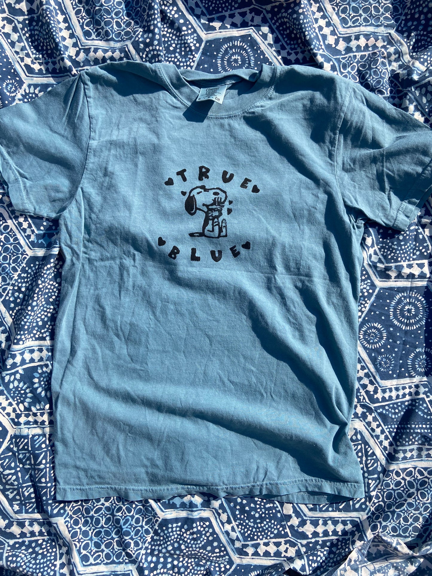 True Blue Boygenius Handprinted T-Shirt
