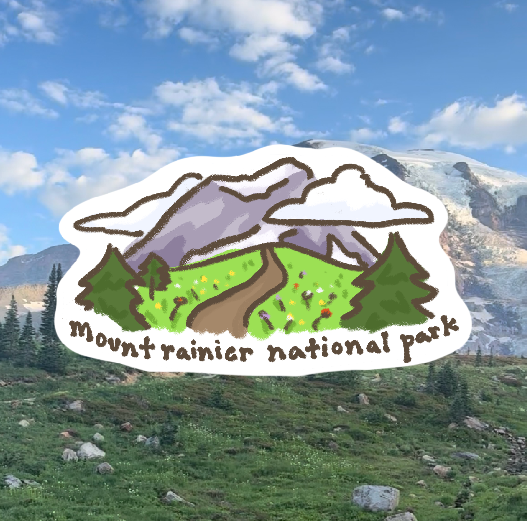 Mount Rainier National Park Handprinted T-Shirt