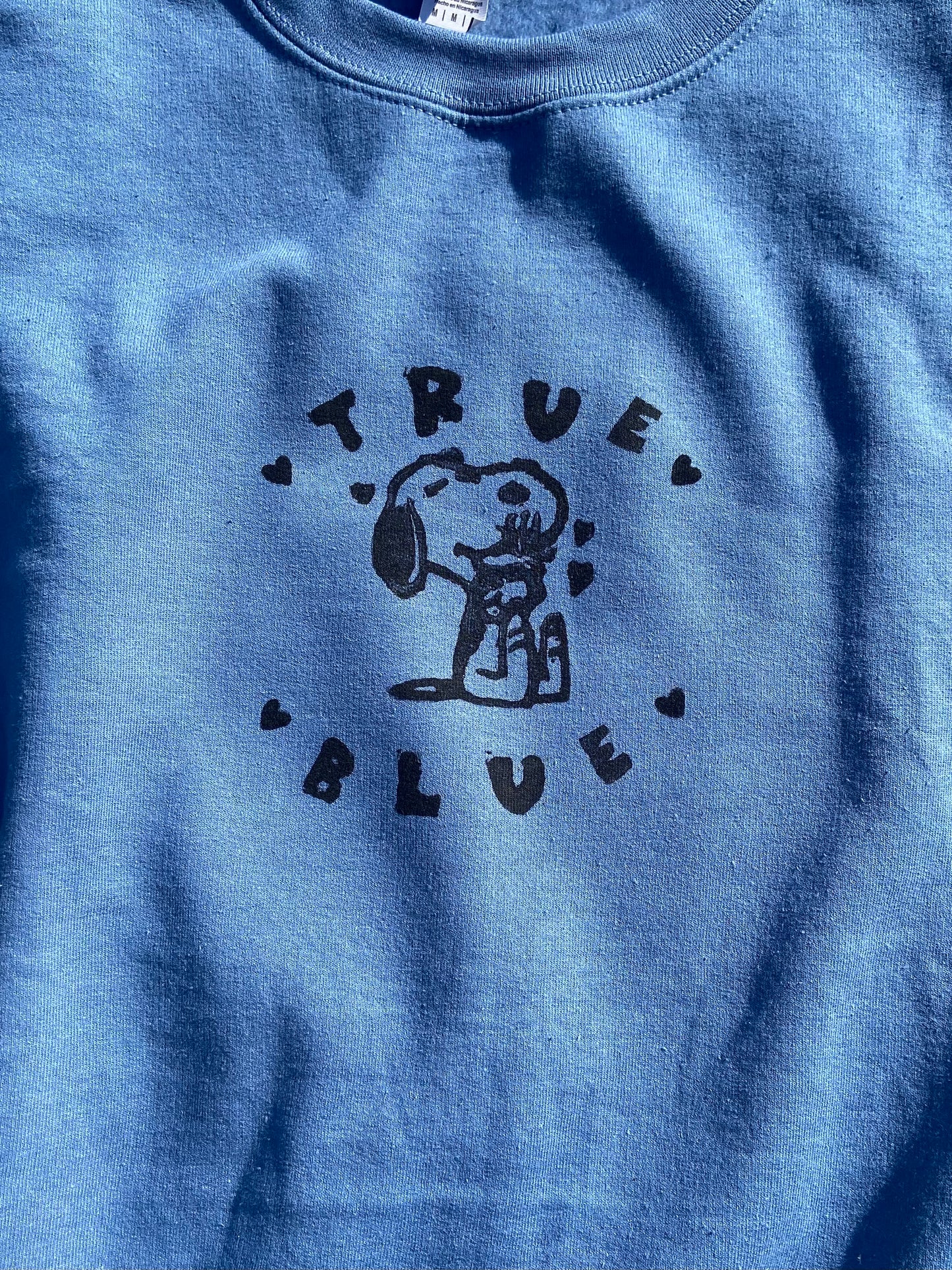 True Blue Boygenius Handprinted Crewneck Sweatshirt