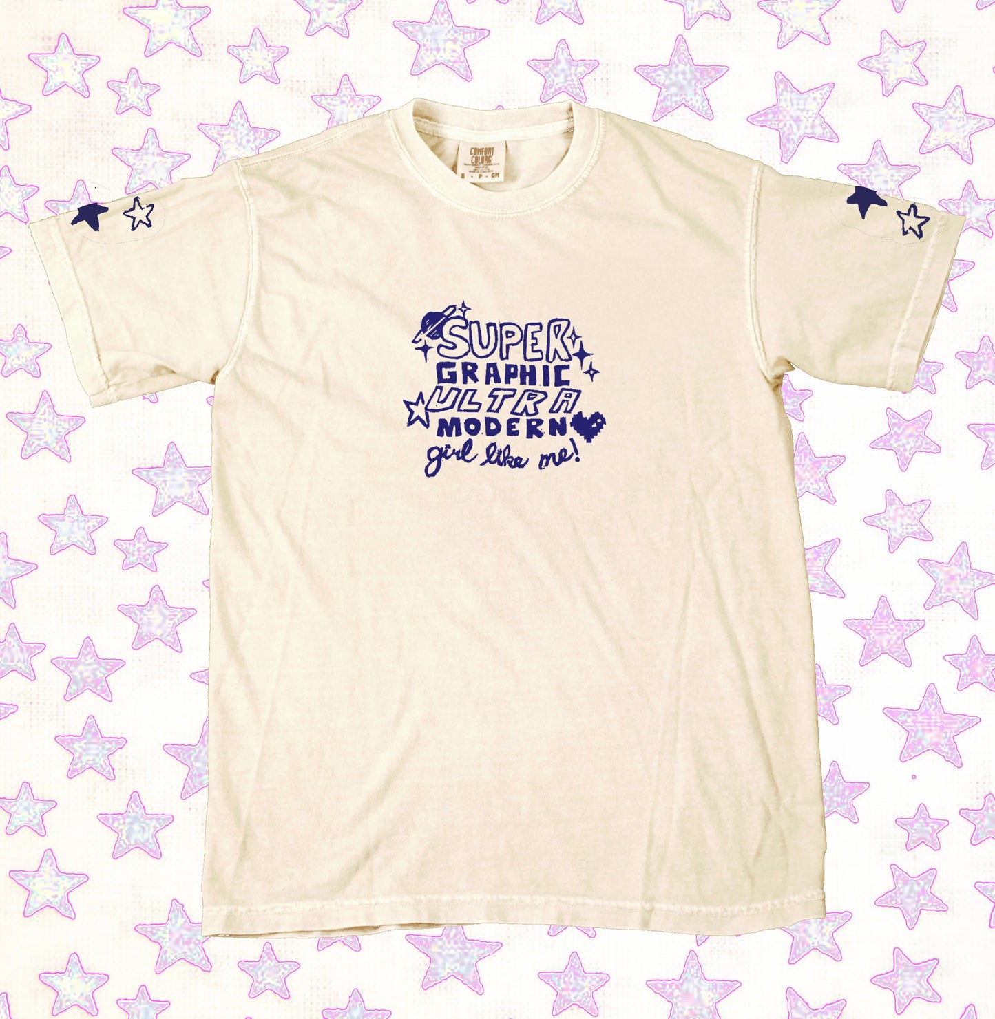 Super Graphic Ultra Modern Girl Handprinted T-Shirt