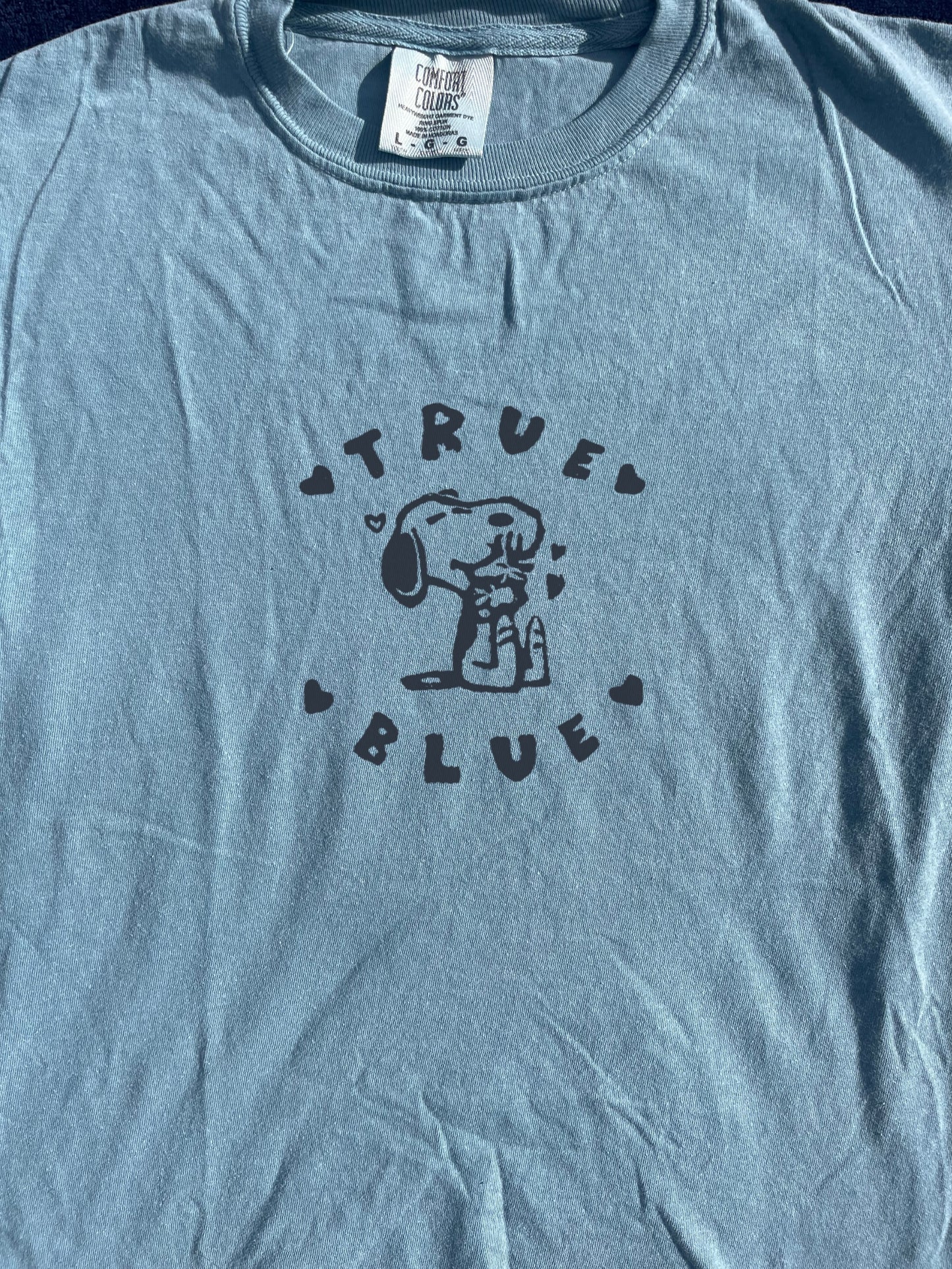 True Blue Boygenius Handprinted Baby Tee