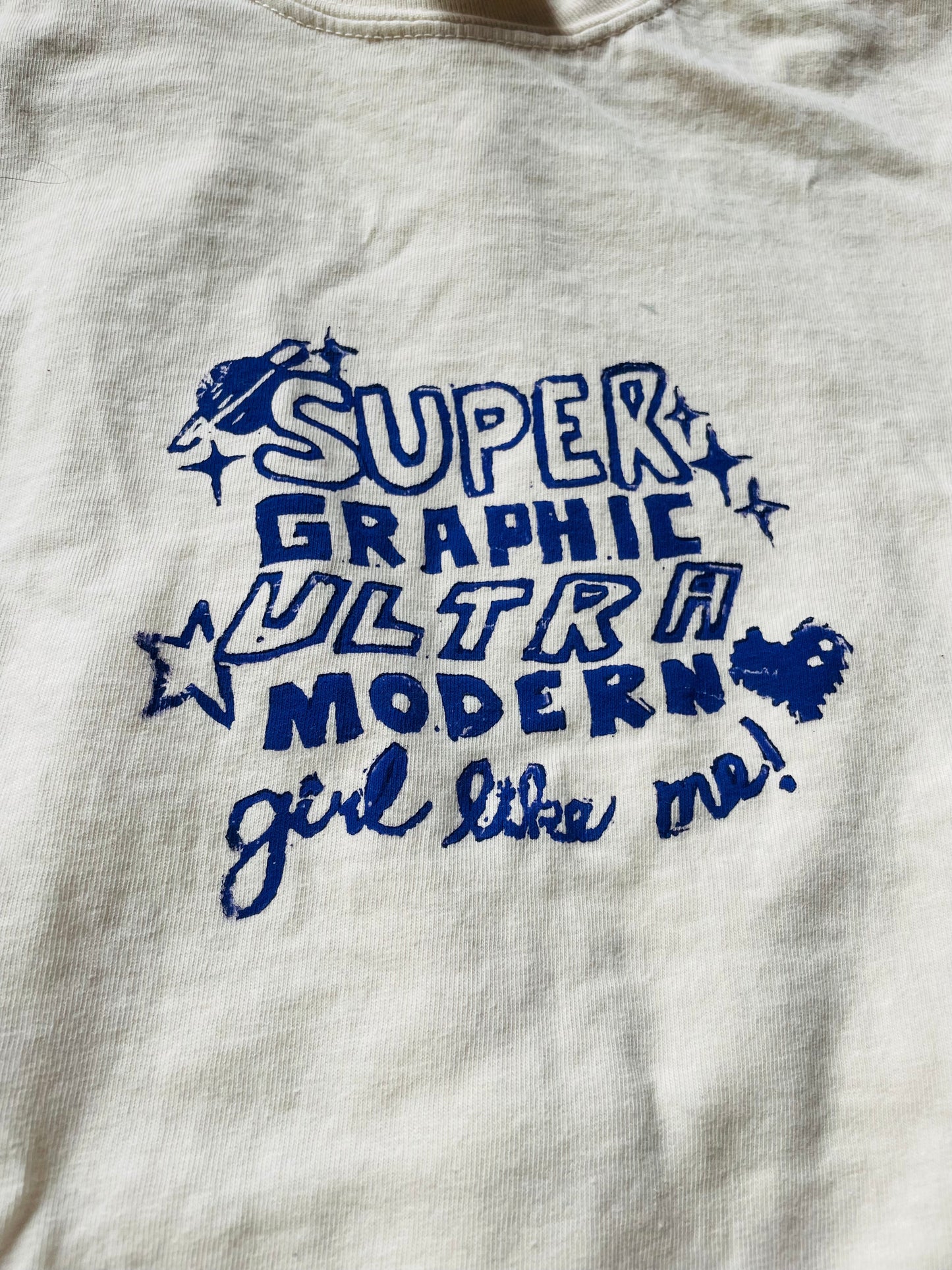 Super Graphic Ultra Modern Girl Handprinted T-Shirt