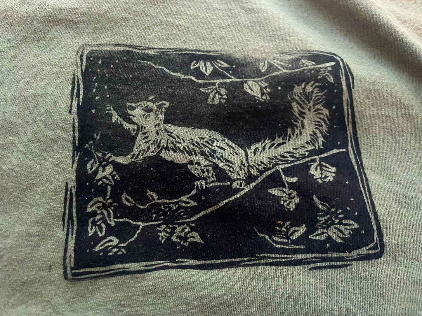 Scrappy- Starlit Squirrel Handprinted T-Shirt