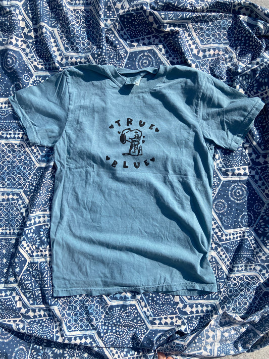 True Blue Boygenius Handprinted T-Shirt