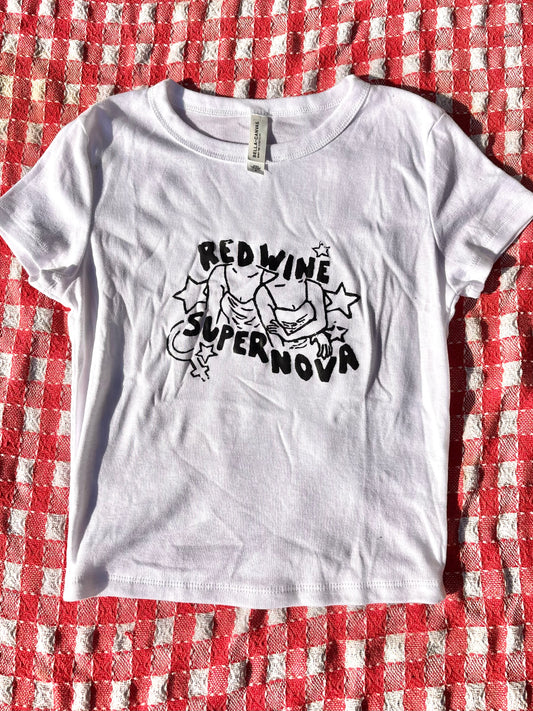 Red Wine Supernova Handprinted Baby Tee
