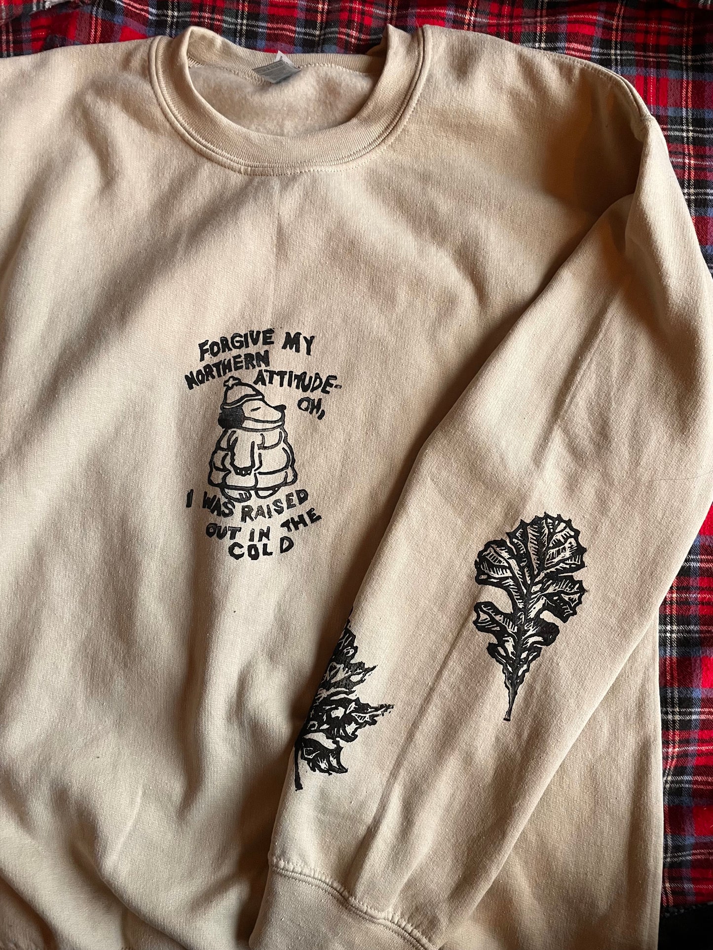 Northern Attitude Noah Kahan Handprinted Crewneck Sweatshirt