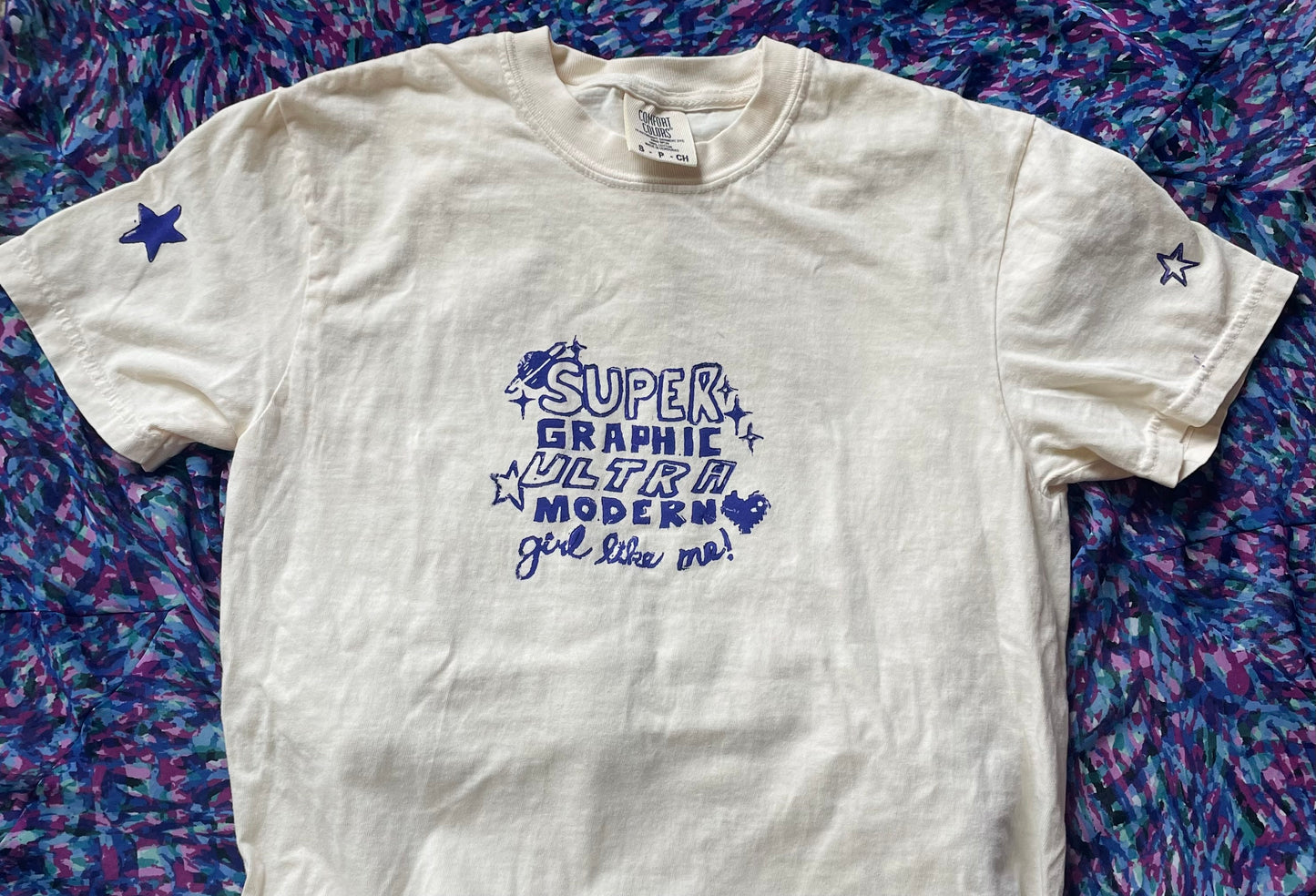 Super Graphic Ultra Modern Girl Handprinted T-Shirt