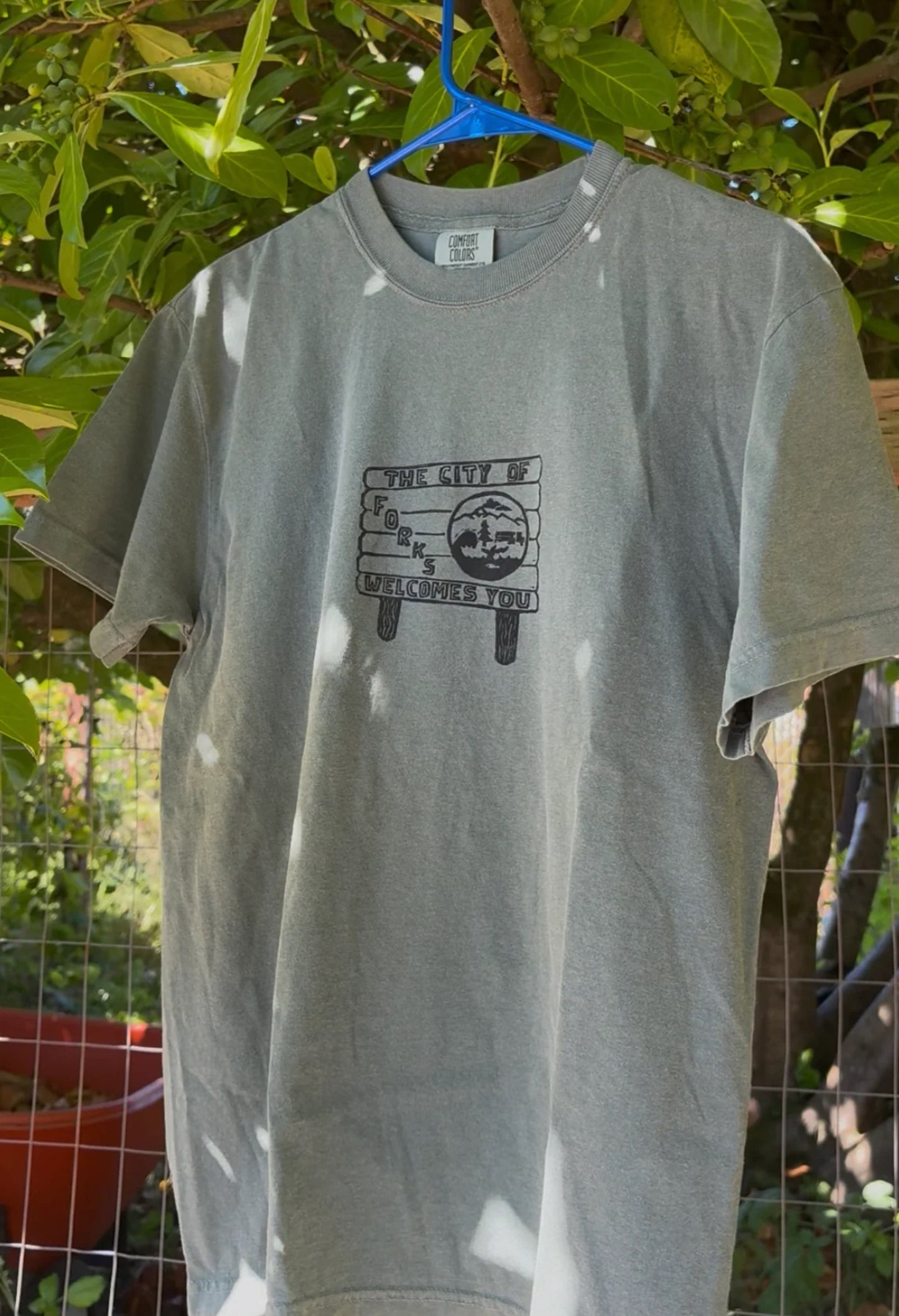 Forks, Washington Handprinted T-Shirt