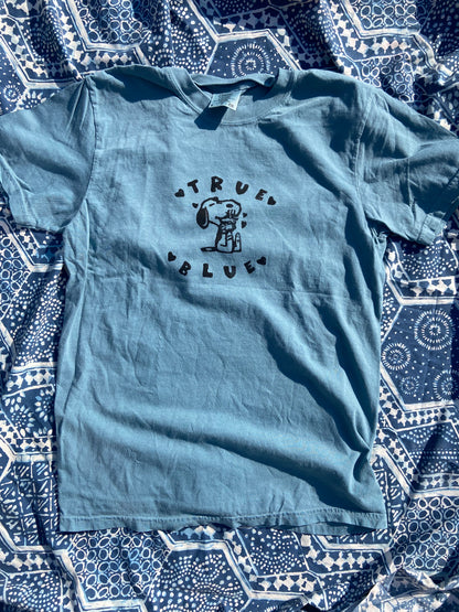 True Blue Boygenius Handprinted T-Shirt