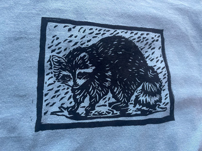 Marty Rainy Raccoon Handprinted T-Shirt