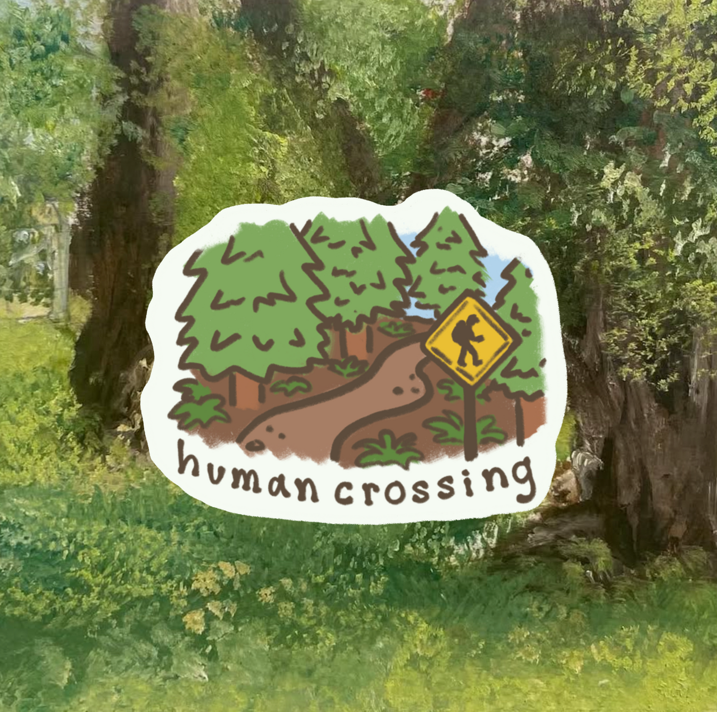 Human Crossing Handprinted T-Shirt