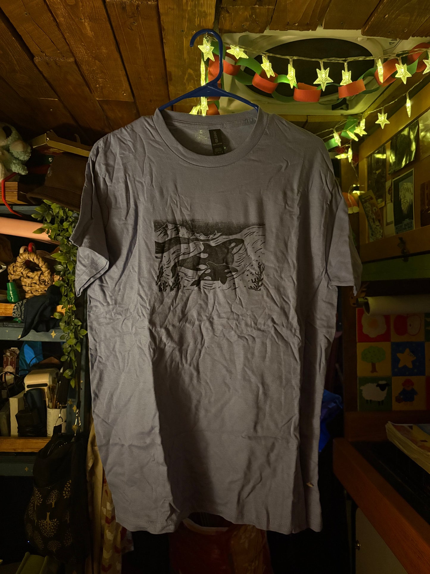 Light Indigo Orca Tee Medium- Ready to Ship!