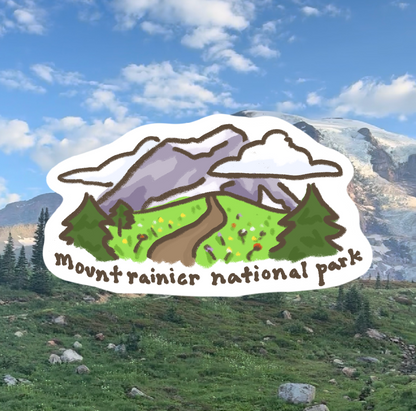 Mount Rainier National Park Handprinted T-Shirt