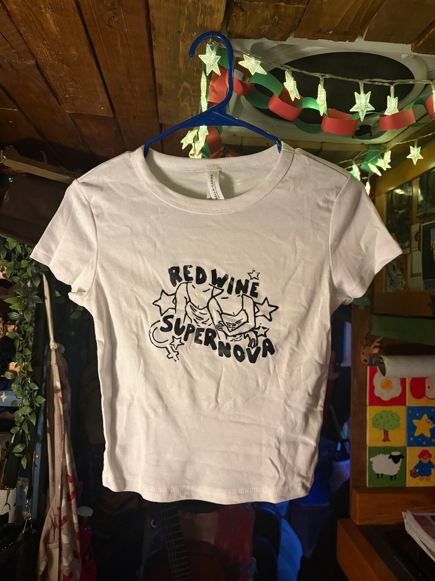 Red Wine Supernova Medium Baby Tee- Ready to Ship!