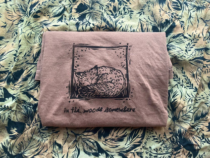 Delilah Sleeping Fox Handprinted T-Shirt