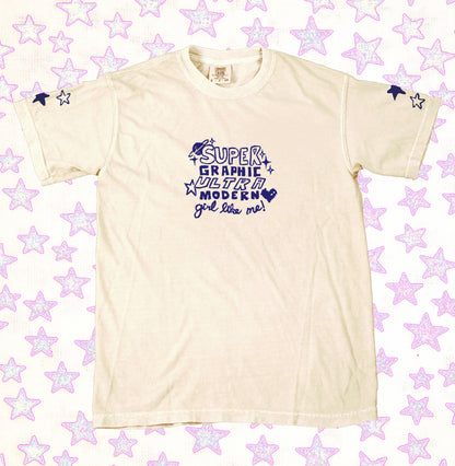 Super Graphic Ultra Modern Girl Handprinted T-Shirt