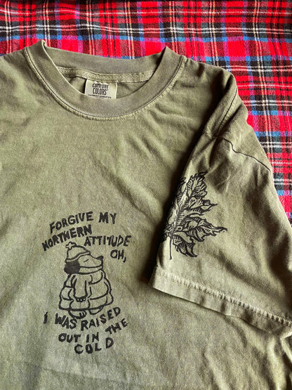 Northern Attitude Noah Kahan Handprinted T-Shirt