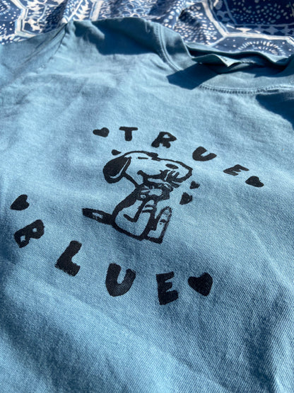 True Blue Boygenius Handprinted T-Shirt