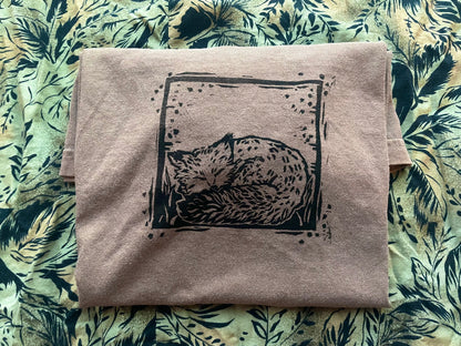 Delilah Sleeping Fox Handprinted T-Shirt
