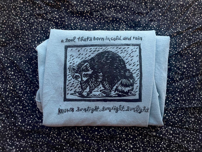 Marty Rainy Raccoon Handprinted T-Shirt