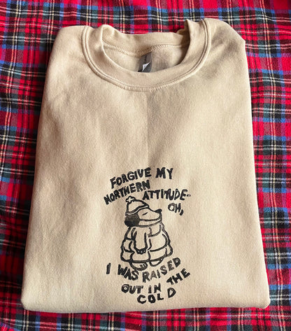 Northern Attitude Noah Kahan Handprinted Crewneck Sweatshirt