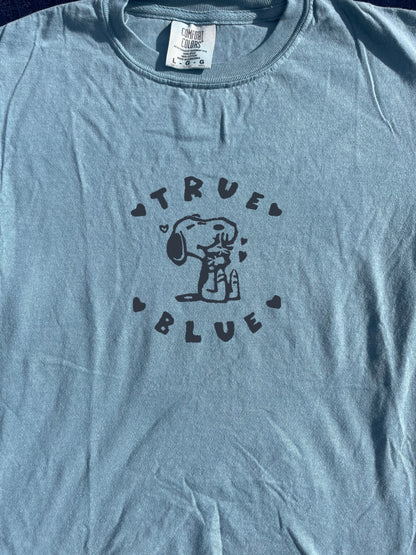 True Blue Boygenius Handprinted Baby Tee
