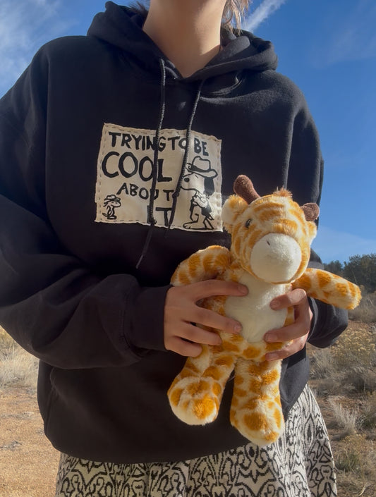 Cool About It Patch Hoodie- Handprinted, Handsewn