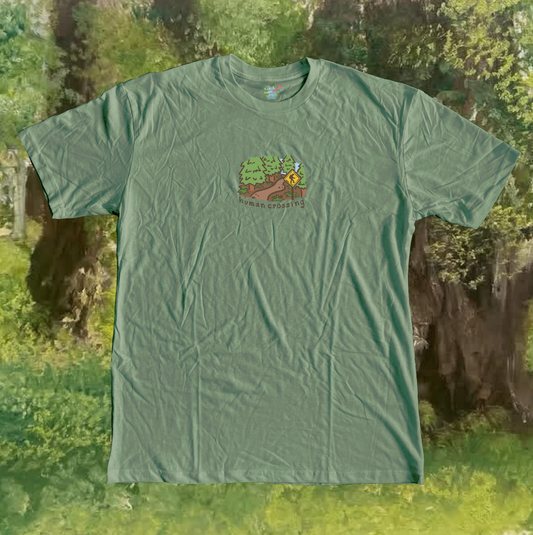 Human Crossing Handprinted T-Shirt