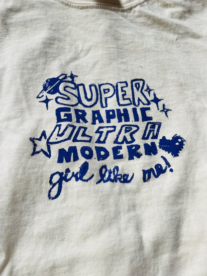 Super Graphic Ultra Modern Girl Handprinted T-Shirt