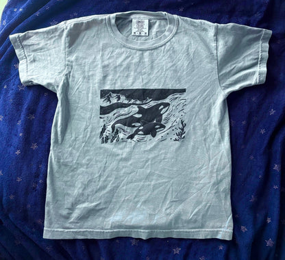 Swimming Orcas Handprinted T-Shirts and Baby Tees