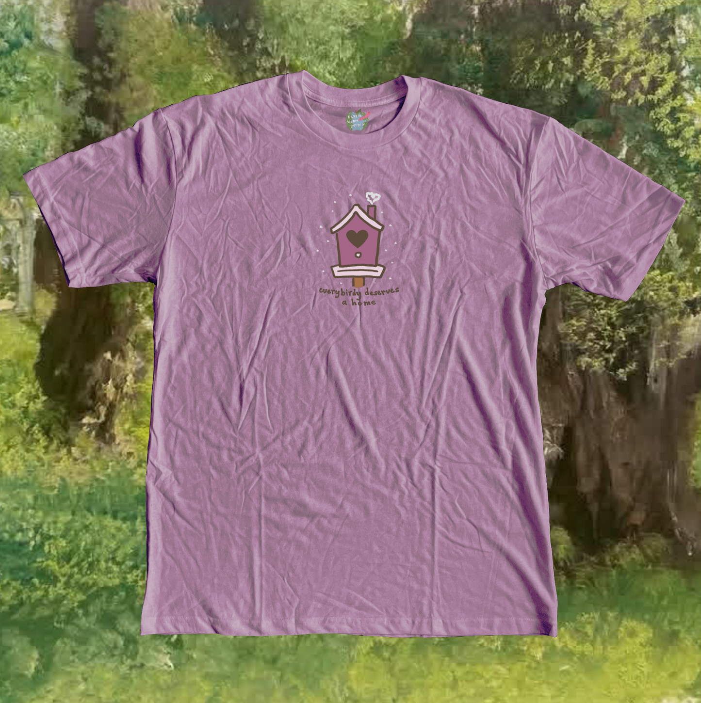 Everybirdy Deserves a Home Handprinted T-Shirt